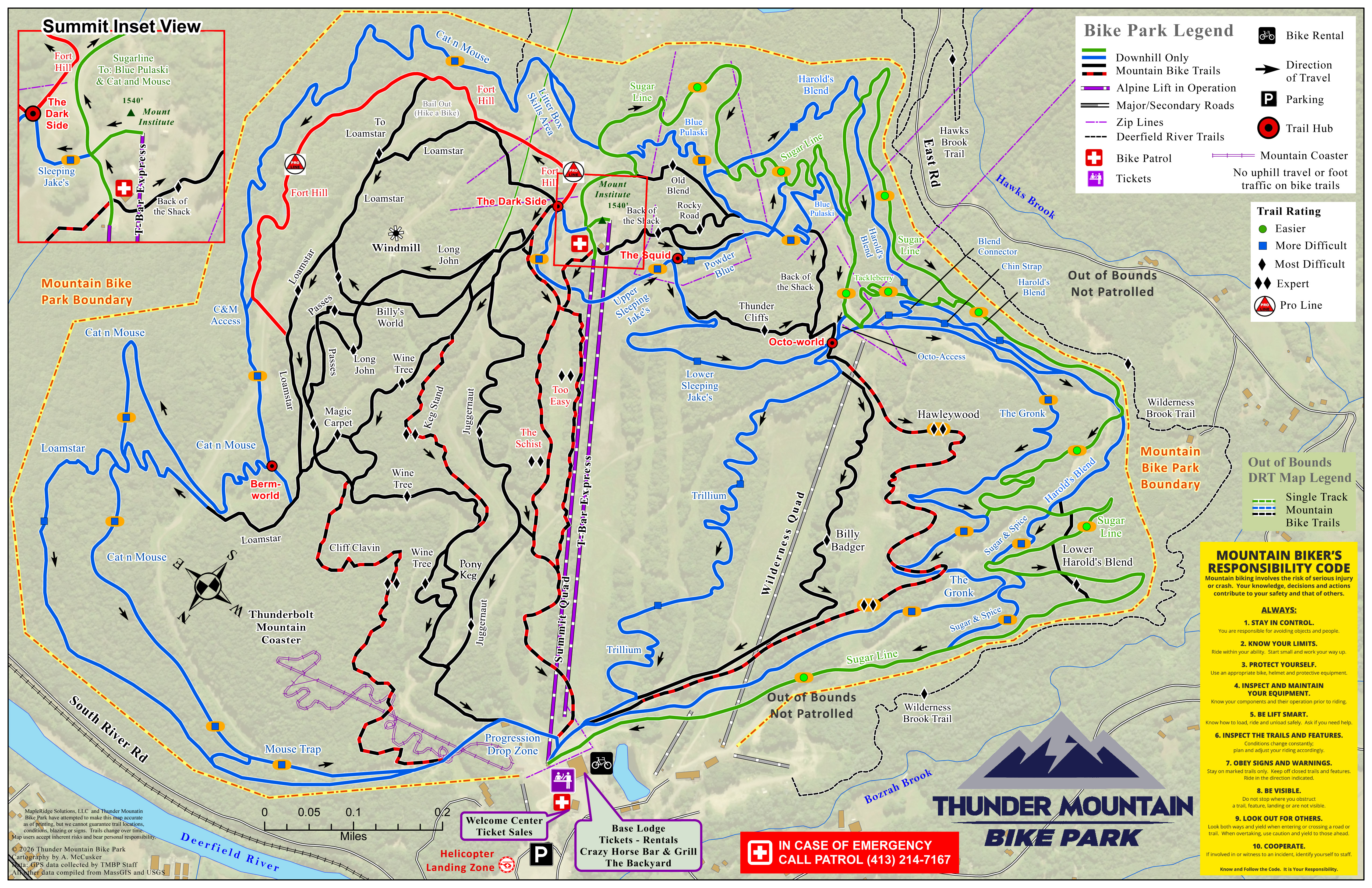 Thunder Mountain Bike Park Trail Map 2024