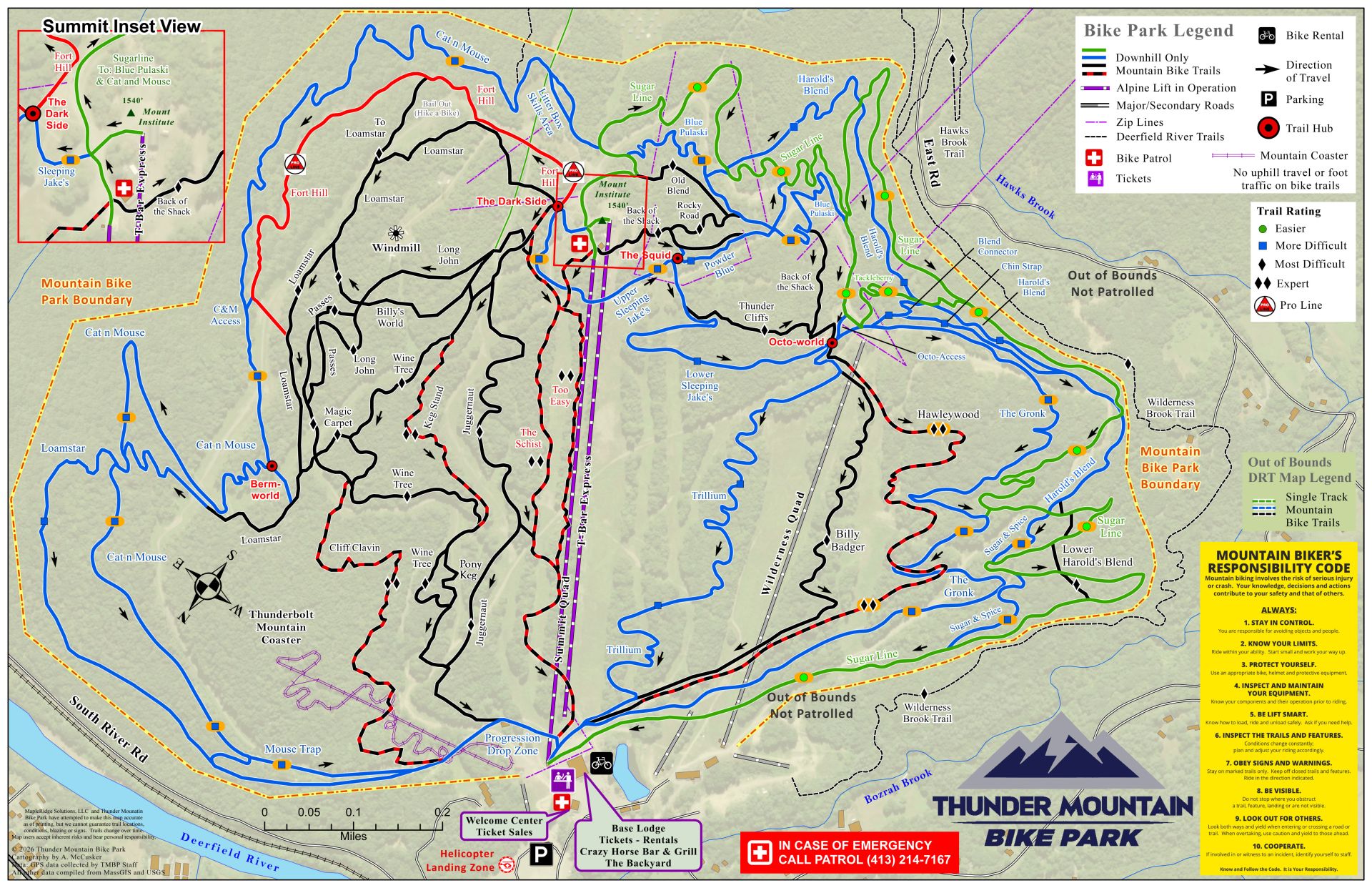 Thunder Mountain Bike Park Trail Map 2024
