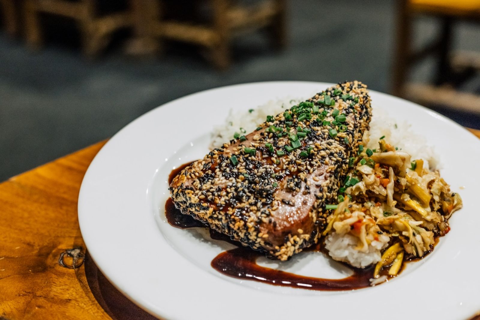 Seared Tuna Steak at the Crazy Horse Bar and Grill