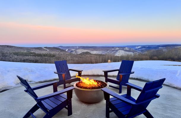 Blue Vista Motor Lodge Firepits in Winter