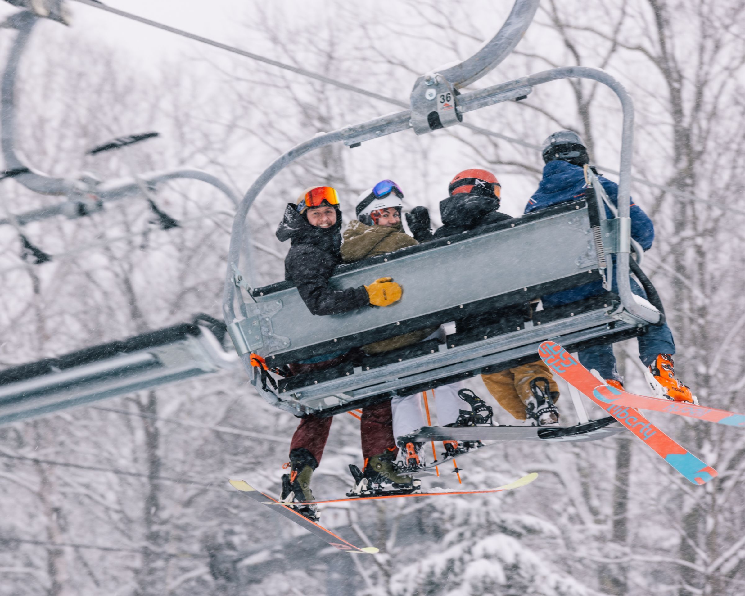Riders on a Chairlift at Berkshire East