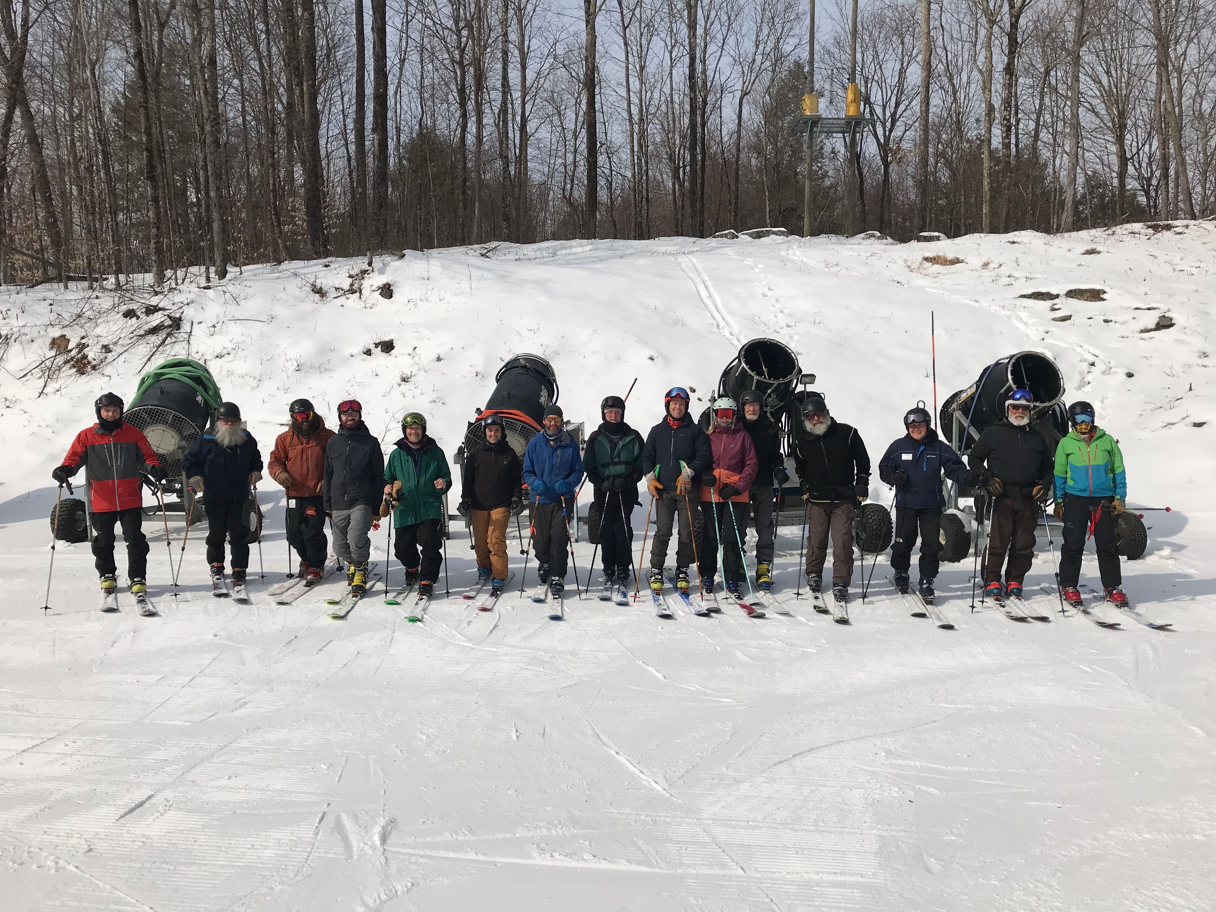 Adults in a Group Telemark  Lesson at Berkshire East