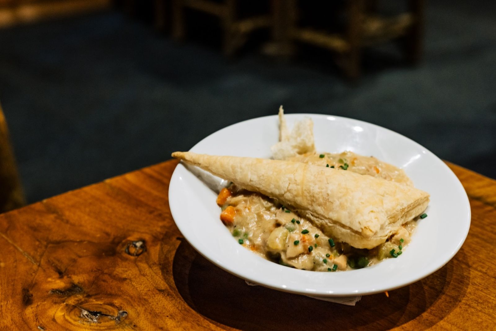 Deconstructed Chicken Pot Pie at the Crazy Horse Bar and Grill